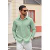 COOFANDY Mens Casual Button Down Shirts Long Sleeve Regualar Fit Dress Shirt Oxford Shirts for Men(Grey Green)