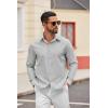 COOFANDY Mens Casual Button Down Shirts Long Sleeve Regualar Fit Dress Shirt Oxford Shirts for Men(Light Grey)