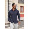 COOFANDY Mens Casual Button Down Shirts Long Sleeve Regualar Fit Dress Shirt Oxford Shirts for Men(Navy Blue)