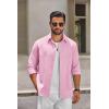 COOFANDY Mens Casual Button Down Shirts Long Sleeve Regualar Fit Dress Shirt Oxford Shirts for Men(Pink)