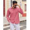 COOFANDY Mens Casual Button Down Shirts Long Sleeve Regualar Fit Dress Shirt Oxford Shirts for Men(Red)