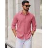 COOFANDY Mens Casual Button Down Shirts Long Sleeve Regualar Fit Dress Shirt Oxford Shirts for Men(Red)