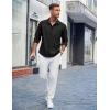 COOFANDY Men’s Casual Button Down Shirts Long Sleeve Untucked Shirts Regular Fit Linen Shirt(Black)