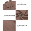 COOFANDY Men’s Casual Button Down Shirts Long Sleeve Untucked Shirts Regular Fit Linen Shirt(Brown)
