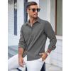 COOFANDY Men’s Casual Button Down Shirts Long Sleeve Untucked Shirts Regular Fit Linen Shirt(Dark Gray)