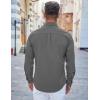 COOFANDY Men’s Casual Button Down Shirts Long Sleeve Untucked Shirts Regular Fit Linen Shirt(Dark Gray)