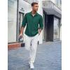 COOFANDY Men’s Casual Button Down Shirts Long Sleeve Untucked Shirts Regular Fit Linen Shirt(Dark Green)
