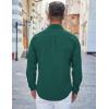 COOFANDY Men’s Casual Button Down Shirts Long Sleeve Untucked Shirts Regular Fit Linen Shirt(Dark Green)