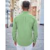 COOFANDY Men’s Casual Button Down Shirts Long Sleeve Untucked Shirts Regular Fit Linen Shirt(Green)