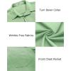 COOFANDY Men’s Casual Button Down Shirts Long Sleeve Untucked Shirts Regular Fit Linen Shirt(Green)