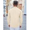 COOFANDY Men’s Casual Button Down Shirts Long Sleeve Untucked Shirts Regular Fit Linen Shirt(Khaki)