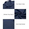 COOFANDY Men’s Casual Button Down Shirts Long Sleeve Untucked Shirts Regular Fit Linen Shirt(Navy Blue)