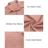 COOFANDY Men’s Casual Button Down Shirts Long Sleeve Untucked Shirts Regular Fit Linen Shirt(Pink)