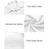 COOFANDY Men’s Casual Button Down Shirts Long Sleeve Untucked Shirts Regular Fit Linen Shirt(White)