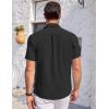 COOFANDY Men’s Casual Button Down Shirts Short Sleeve Summer Beach Vacation Untucked Dress Shirts with Pocket(Black)