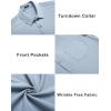 COOFANDY Men’s Casual Button Down Shirts Short Sleeve Summer Beach Vacation Untucked Dress Shirts with Pocket(Blue)