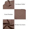 COOFANDY Men’s Casual Button Down Shirts Short Sleeve Summer Beach Vacation Untucked Dress Shirts with Pocket(Brown)