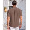 COOFANDY Men’s Casual Button Down Shirts Short Sleeve Summer Beach Vacation Untucked Dress Shirts with Pocket(Brown)