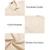 COOFANDY Men’s Casual Button Down Shirts Short Sleeve Summer Beach Vacation Untucked Dress Shirts with Pocket(Khaki)