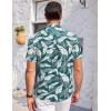 COOFANDY Men’s Casual Button Down Shirts Short Sleeve Summer Beach Vacation Untucked Dress Shirts with Pocket(Leaf-deep Green)