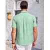 COOFANDY Men’s Casual Button Down Shirts Short Sleeve Summer Beach Vacation Untucked Dress Shirts with Pocket(Leaf-green)