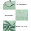 COOFANDY Men’s Casual Button Down Shirts Short Sleeve Summer Beach Vacation Untucked Dress Shirts with Pocket(Leaf-green)