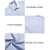 COOFANDY Men’s Casual Button Down Shirts Short Sleeve Summer Beach Vacation Untucked Dress Shirts with Pocket(Light Blue)