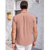 COOFANDY Men’s Casual Button Down Shirts Short Sleeve Summer Beach Vacation Untucked Dress Shirts with Pocket(Pink)