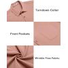 COOFANDY Men’s Casual Button Down Shirts Short Sleeve Summer Beach Vacation Untucked Dress Shirts with Pocket(Pink)