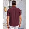 COOFANDY Men’s Casual Button Down Shirts Short Sleeve Summer Beach Vacation Untucked Dress Shirts with Pocket(Red)
