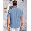COOFANDY Men’s Casual Button Down Shirts Short Sleeve Summer Beach Vacation Untucked Dress Shirts with Pocket(Royal Blue)