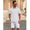 COOFANDY Men’s Casual Button Down Short Sleeve Shirts Untucked Wrinkle Free Shirt Stretch Dress Shirts(White)