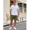 COOFANDY Men’s Casual Cotton Shorts 5 Inch Summer Beach Shorts Lightweight Drawstring Elastic Waist Chino Golf Shorts(Army Green)