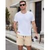COOFANDY Men’s Casual Cotton Shorts 5 Inch Summer Beach Shorts Lightweight Drawstring Elastic Waist Chino Golf Shorts(Beige)