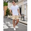 COOFANDY Men’s Casual Cotton Shorts 5 Inch Summer Beach Shorts Lightweight Drawstring Elastic Waist Chino Golf Shorts(Beige)