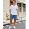 COOFANDY Men’s Casual Cotton Shorts 5 Inch Summer Beach Shorts Lightweight Drawstring Elastic Waist Chino Golf Shorts(Blue)