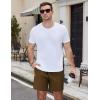 COOFANDY Men’s Casual Cotton Shorts 5 Inch Summer Beach Shorts Lightweight Drawstring Elastic Waist Chino Golf Shorts(Brown)