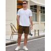 COOFANDY Men’s Casual Cotton Shorts 5 Inch Summer Beach Shorts Lightweight Drawstring Elastic Waist Chino Golf Shorts(Brown)