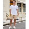 COOFANDY Men’s Casual Cotton Shorts 5 Inch Summer Beach Shorts Lightweight Drawstring Elastic Waist Chino Golf Shorts(Khaki)