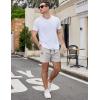 COOFANDY Men’s Casual Cotton Shorts 5 Inch Summer Beach Shorts Lightweight Drawstring Elastic Waist Chino Golf Shorts(Light Grey)