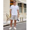 COOFANDY Men’s Casual Cotton Shorts 5 Inch Summer Beach Shorts Lightweight Drawstring Elastic Waist Chino Golf Shorts(Light Grey)