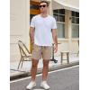 COOFANDY Men’s Casual Cotton Shorts 5 Inch Summer Beach Shorts Lightweight Drawstring Elastic Waist Chino Golf Shorts(Light Khaki)