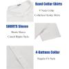 COOFANDY Men’s Casual Henley Shirt Band Collar Short Sleeve Shirt Summer Beach Hippie T-Shirt(01-white)