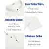 COOFANDY Men’s Casual Henley Shirt Band Collar Short Sleeve Shirt Summer Beach Hippie T-Shirt(1-white)