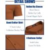 COOFANDY Men’s Casual Henley Shirt Band Collar Short Sleeve Shirt Summer Beach Hippie T-Shirt(Brown)