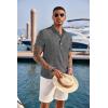 COOFANDY Men’s Casual Henley Shirt Band Collar Short Sleeve Shirt Summer Beach Hippie T-Shirt(Dark Gray)