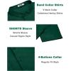 COOFANDY Men’s Casual Henley Shirt Band Collar Short Sleeve Shirt Summer Beach Hippie T-Shirt(Dark Green)