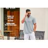 COOFANDY Men’s Casual Henley Shirt Band Collar Short Sleeve Shirt Summer Beach Hippie T-Shirt(Grey)