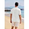 COOFANDY Men’s Casual Henley Shirt Band Collar Short Sleeve Shirt Summer Beach Hippie T-Shirt(White)