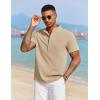 COOFANDY Men’s Casual Henley Shirt Short Sleeve Summer Beach Band Collar Shirt Hippie Henley T-Shirts with Pocket(Moon Grey)